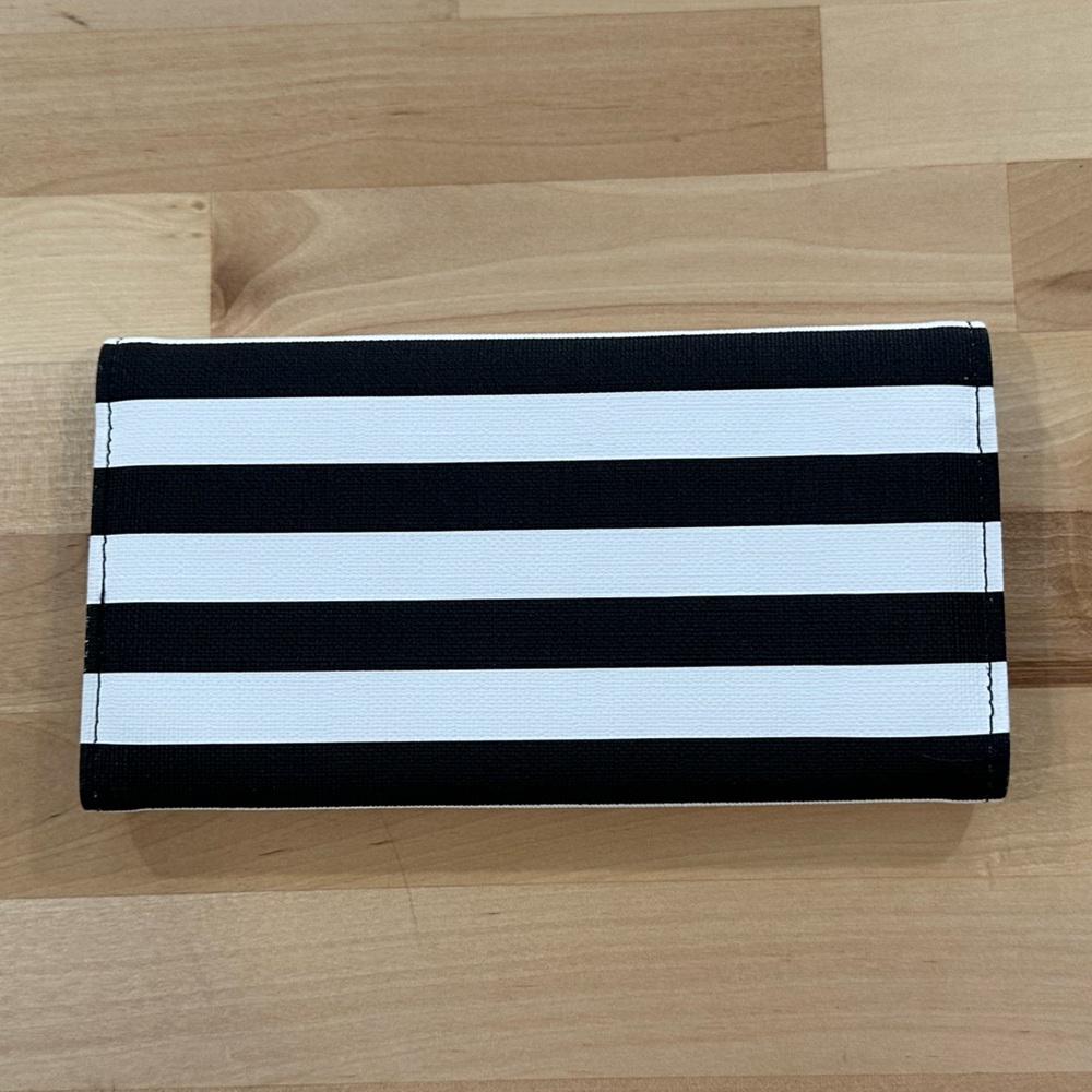 Like New KUT FROM THE KLOTH Black & White Striped Tri-fold Long Wallet - Picture 3 of 15